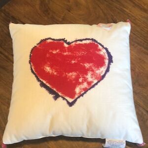 JAS heart throw pillow 18 x 18”